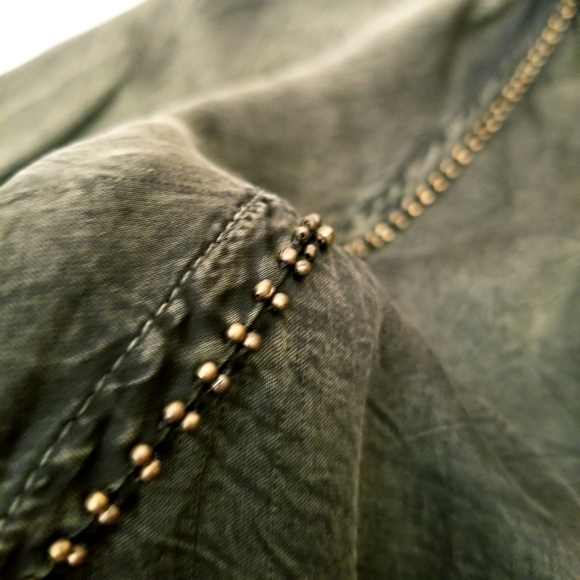 {S} Zadig & Voltaire Theresa Blouse In Army Green - Picture 9 of 14